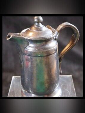 Vintage Reed & Barton Silver Hinged Lidded Pitcher Teapot Creamer Silver Soldere